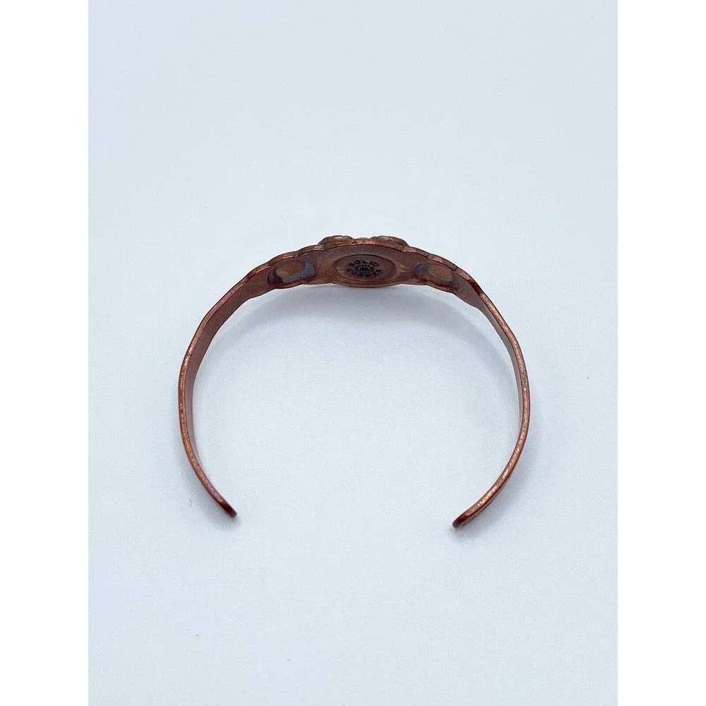 Vintage Bell Trading Post Copper Turquoise Child Cuff Bracelet Heart Southwest